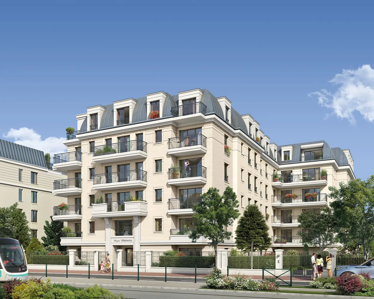 Perspective 3D — Façade d’angle — Villa Véronica, Clamart