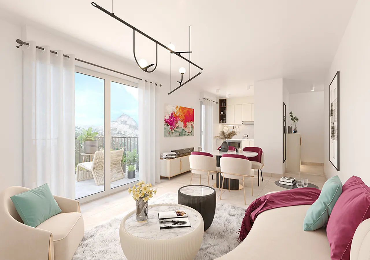 Perspective 3D — Séjour — Villa Olympia, Annemasse