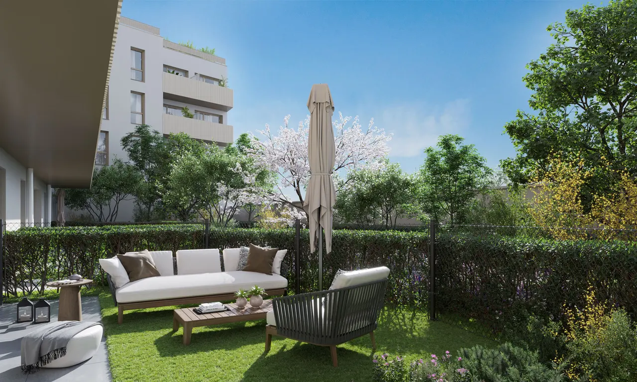 Perspective 3D — Jardin — Villa Lena, Pierrefitte-sur-Seine
