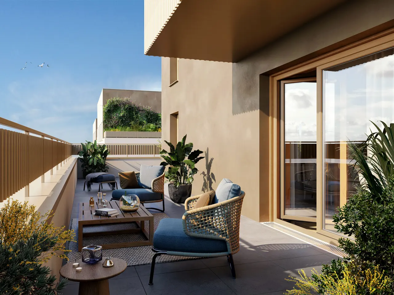 Perspective 3D — Terrasse — Villa Lena, Pierrefitte-sur-Seine