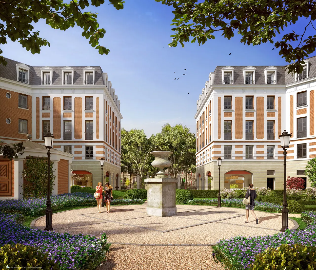 Perspective 3D — Place — Le Palatinat, Le Raincy